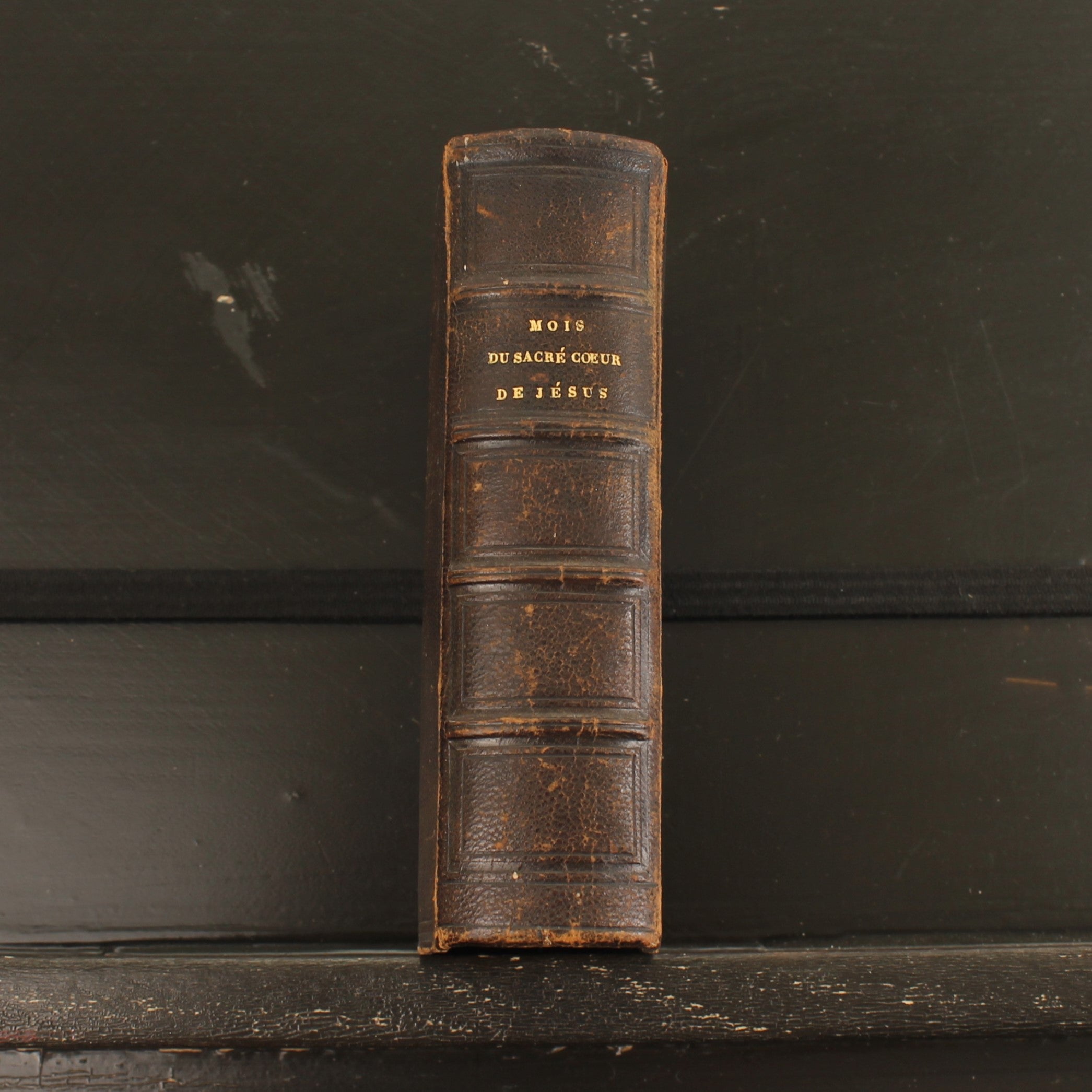 Frans Devotieboek 'Mois du Sacré Cœur de Jésus' (1850) | Leren Band | Vergulde Sneden