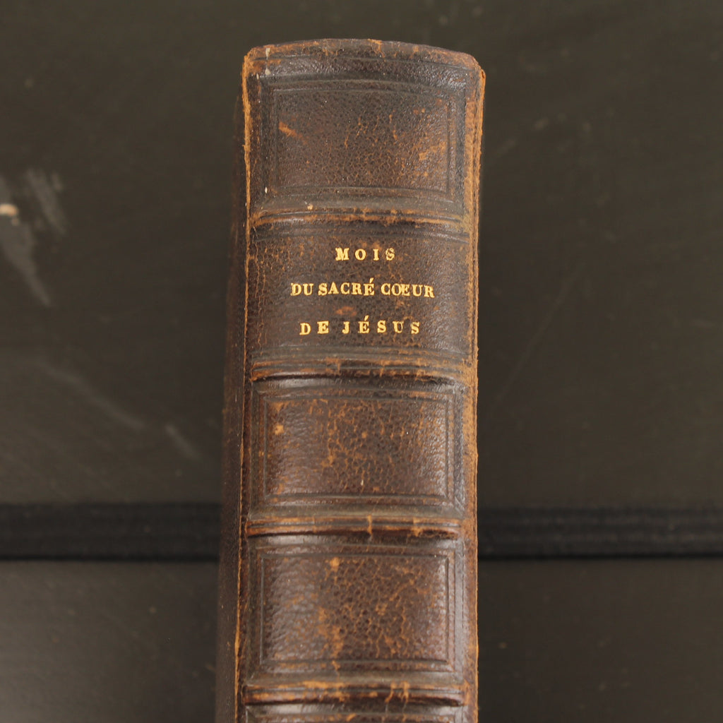Frans Devotieboek 'Mois du Sacré Cœur de Jésus' (1850) | Leren Band | Vergulde Sneden