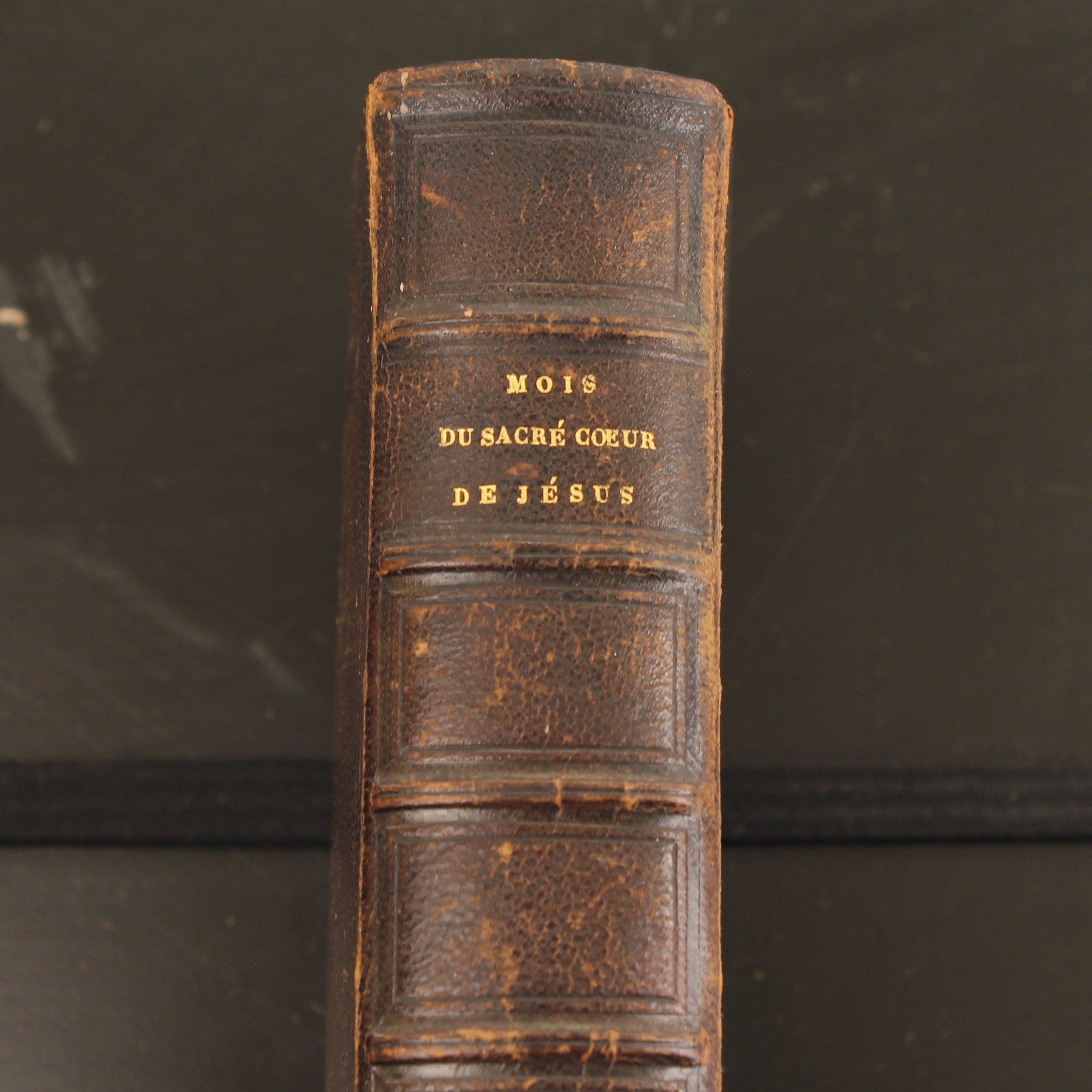 Frans Devotieboek 'Mois du Sacré Cœur de Jésus' (1850) | Leren Band | Vergulde Sneden