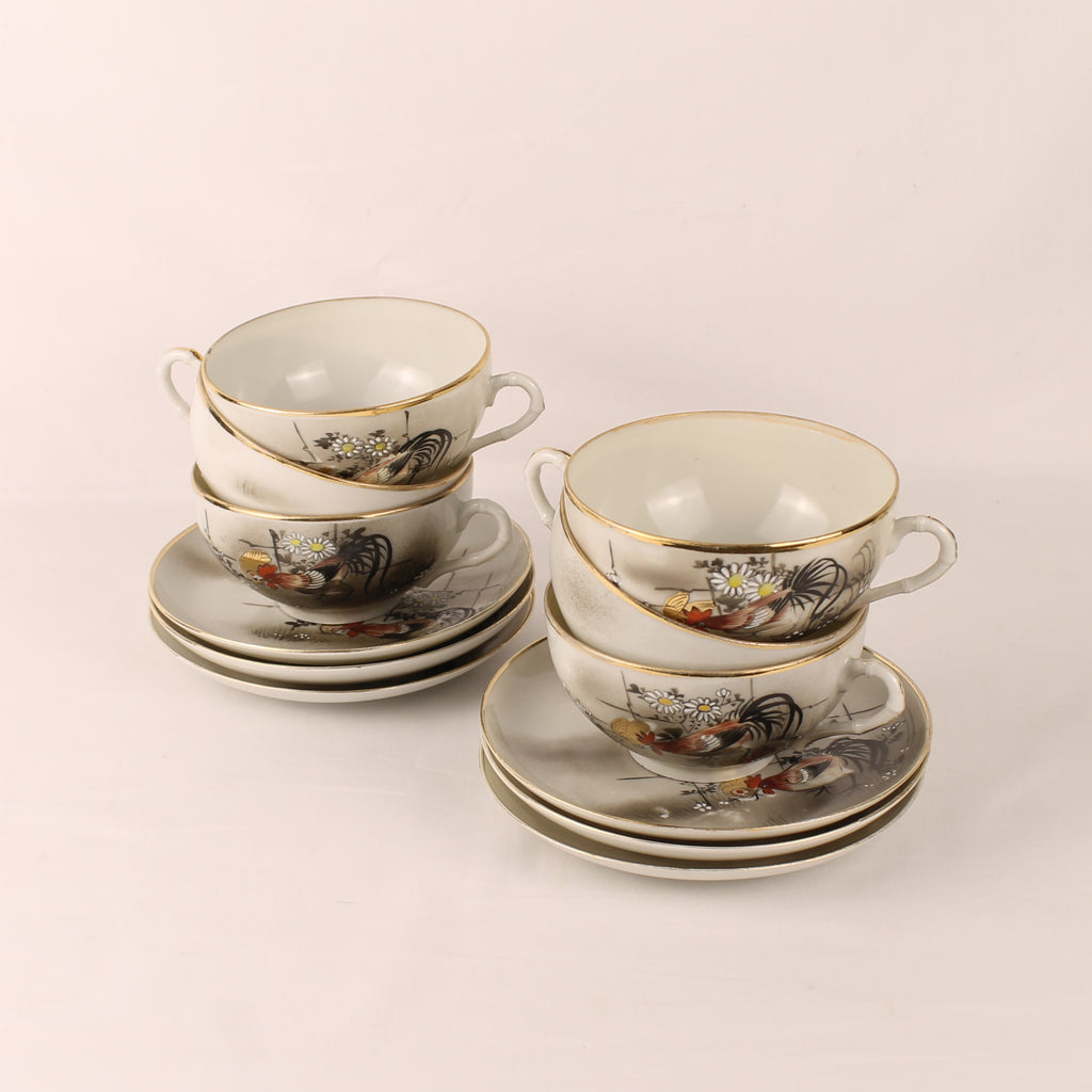 Japanse Handbeschilderde Porseleinen Theeset (12-delig)
