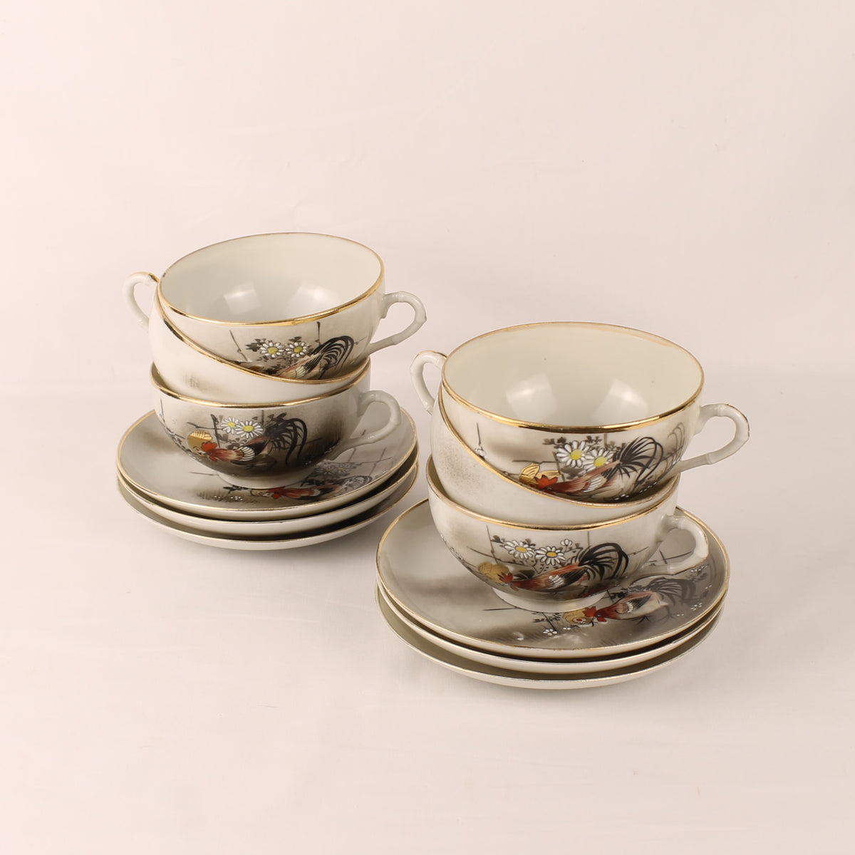 Japanse Handbeschilderde Porseleinen Theeset (12-delig)