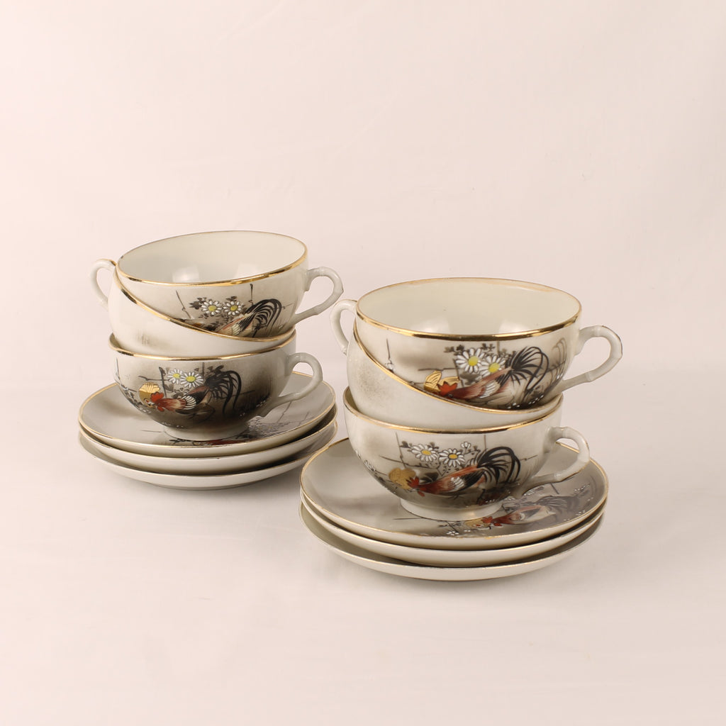 Japanse Handbeschilderde Porseleinen Theeset (12-delig)