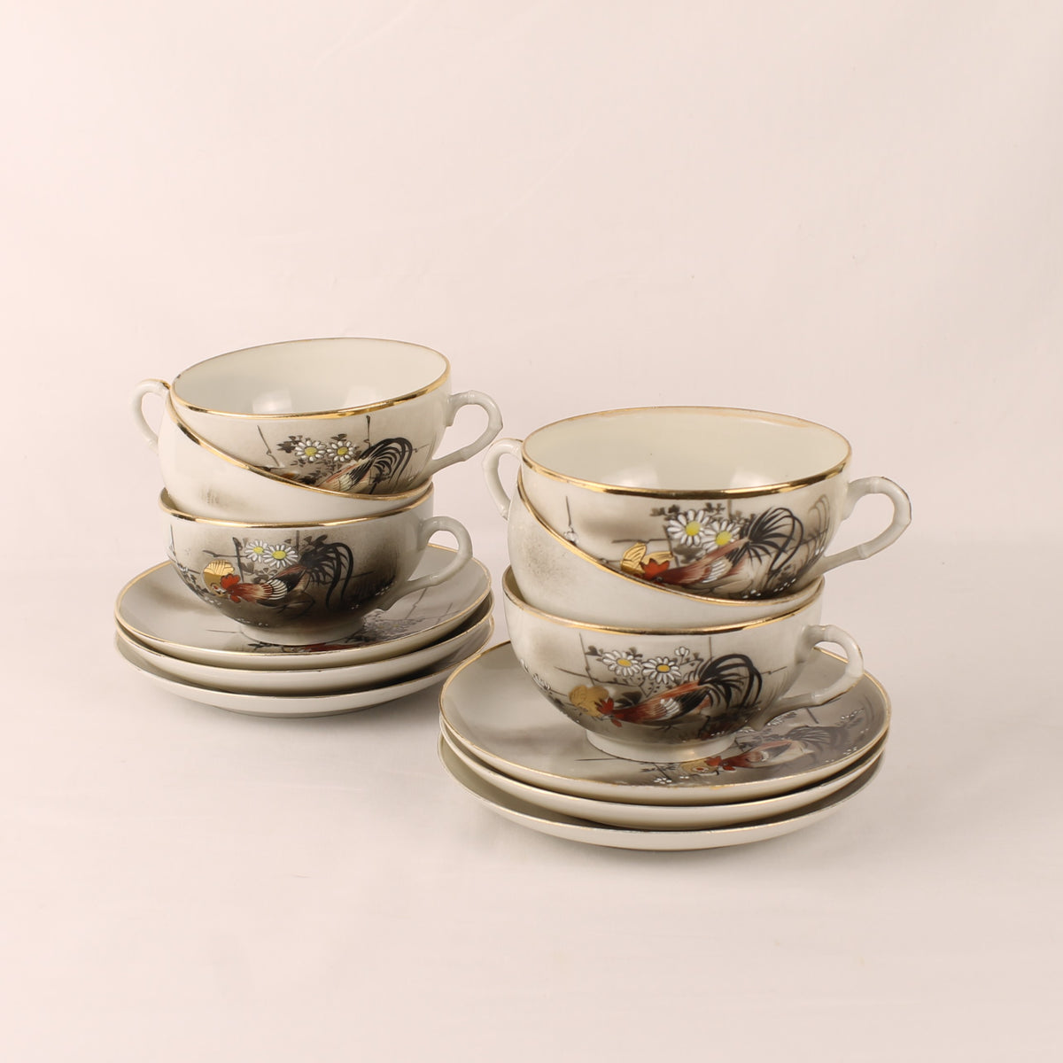 Japanse Handbeschilderde Porseleinen Theeset (12-delig)
