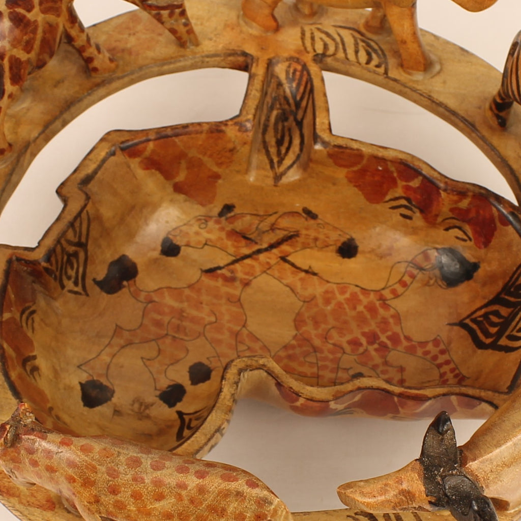 Afrikaanse Handgesneden Houten Dierenschaal | Safari Decoratie