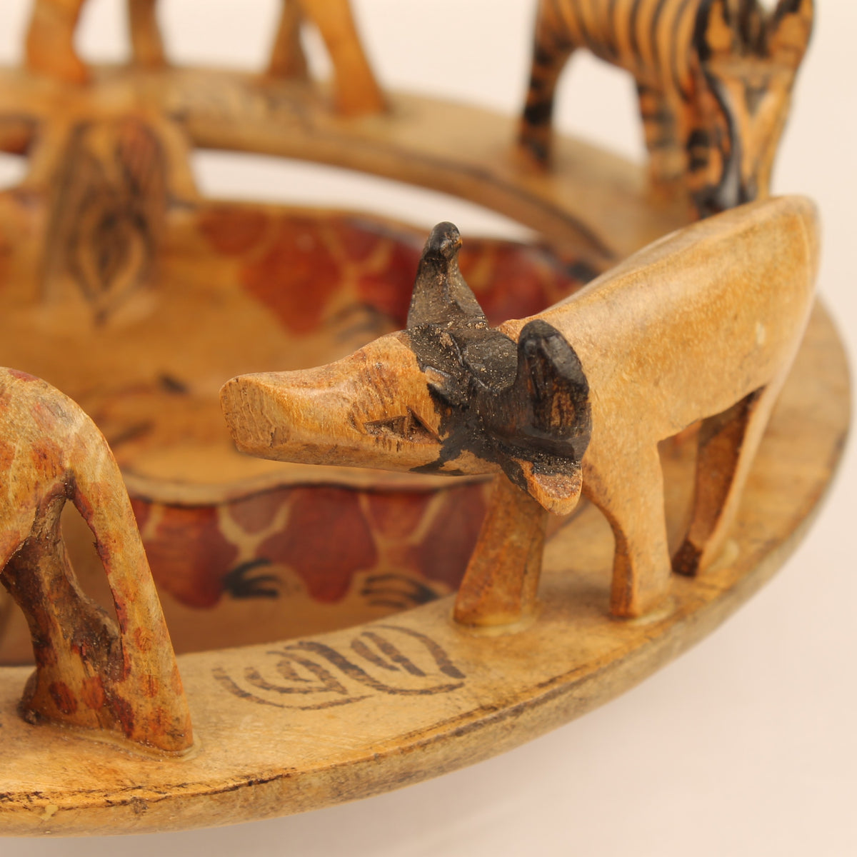 Afrikaanse Handgesneden Houten Dierenschaal | Safari Decoratie