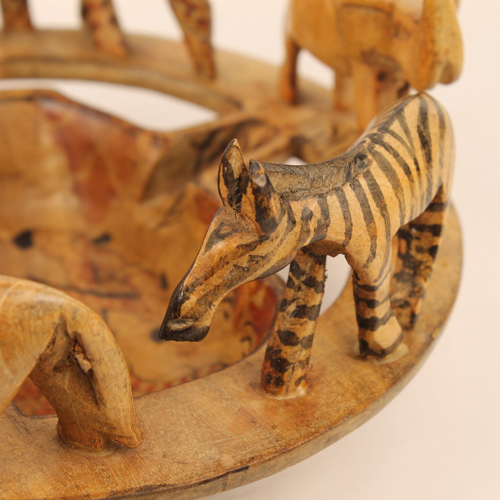 Afrikaanse Handgesneden Houten Dierenschaal | Safari Decoratie