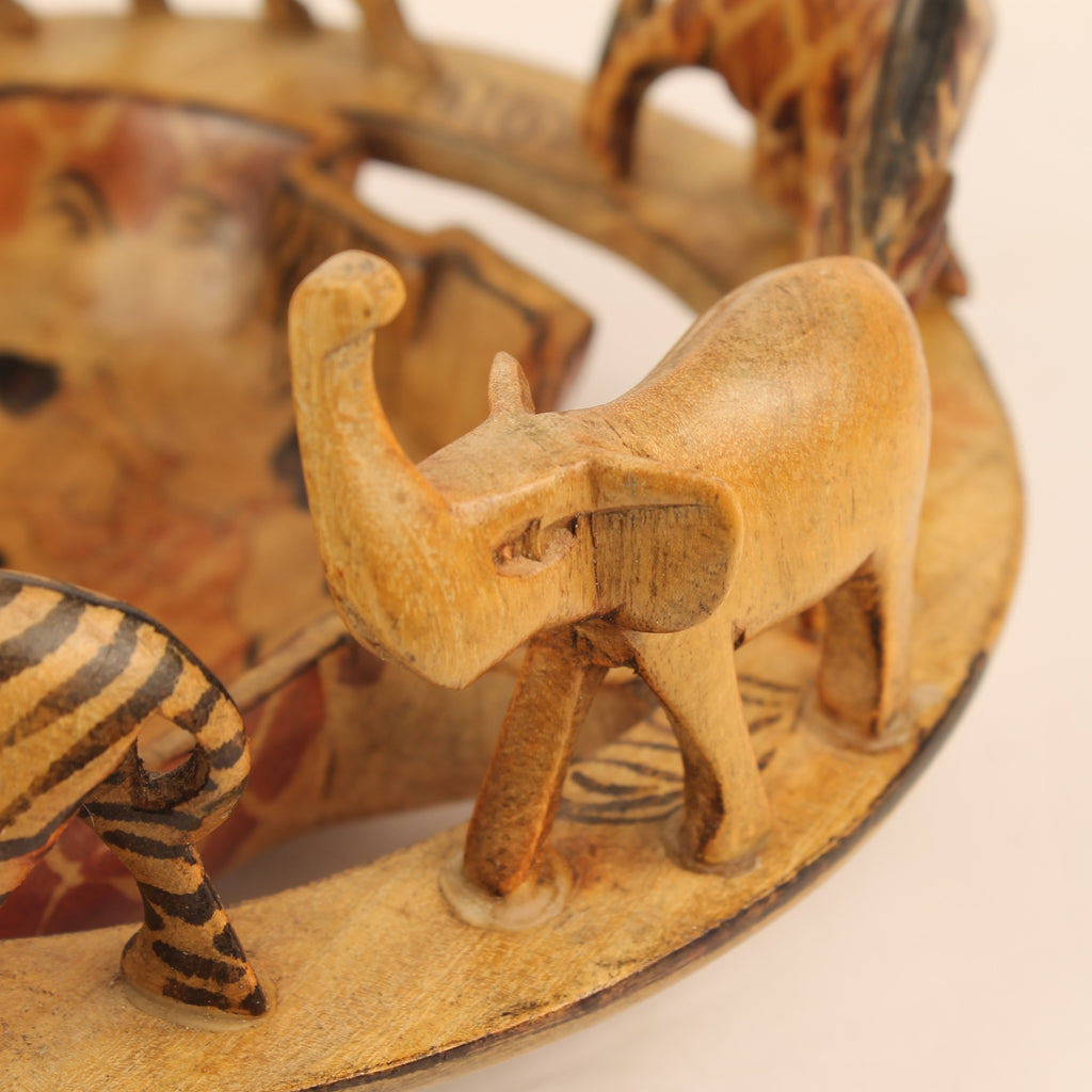 Afrikaanse Handgesneden Houten Dierenschaal | Safari Decoratie