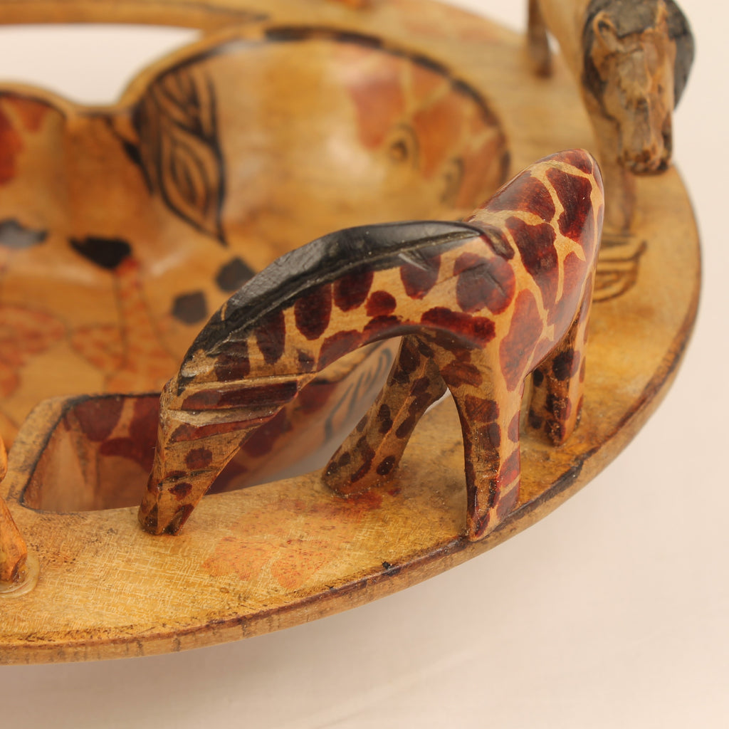 Afrikaanse Handgesneden Houten Dierenschaal | Safari Decoratie