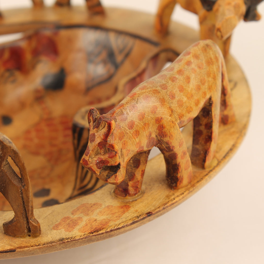 Afrikaanse Handgesneden Houten Dierenschaal | Safari Decoratie