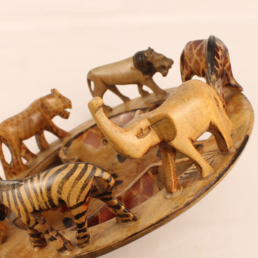 Afrikaanse Handgesneden Houten Dierenschaal | Safari Decoratie