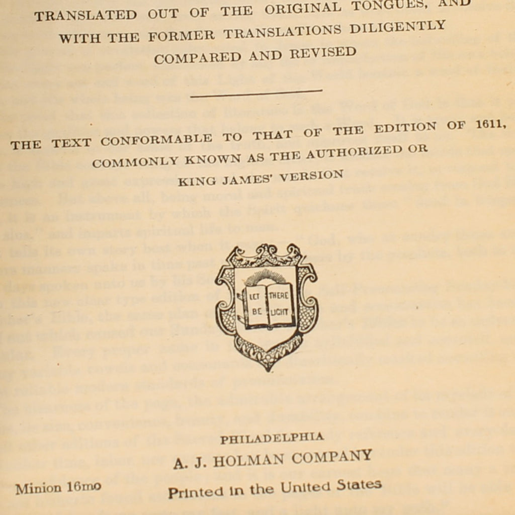 A.J. Holman Pronouncing Holy Bible | King James Version ca. 1934-1936 | Goudsnede