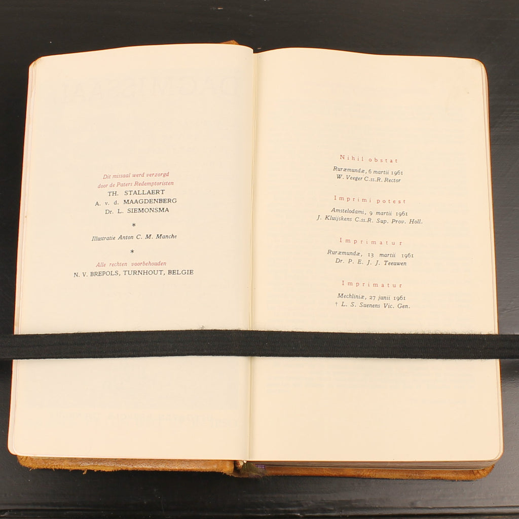 Brepols Dagmissaal 1961 in Originele Leren Etui | Goud op Snede | Luxe Katholiek Missaal