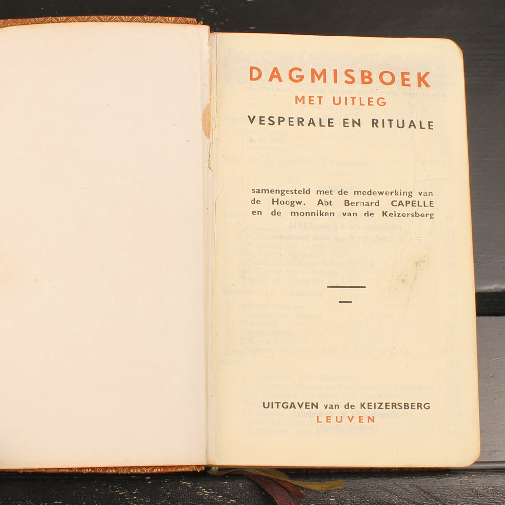 Dagmisboek met Vespers | Leren Katholiek Misboek | Abdij Keizersberg Leuven | ca. 1950-1956