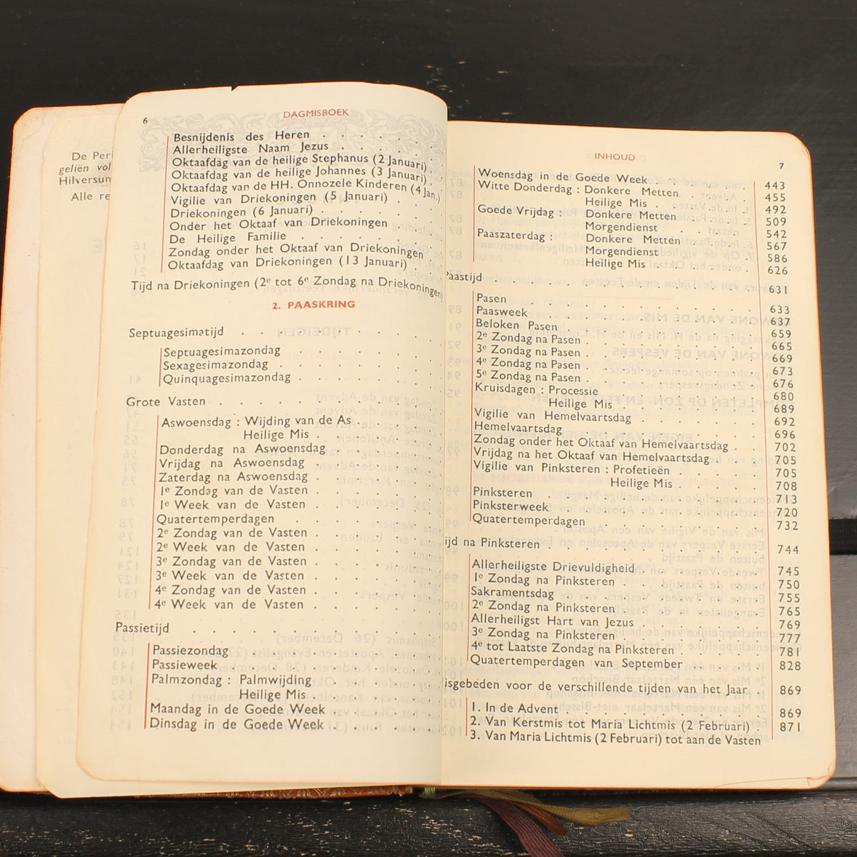 Dagmisboek met Vespers | Leren Katholiek Misboek | Abdij Keizersberg Leuven | ca. 1950-1956