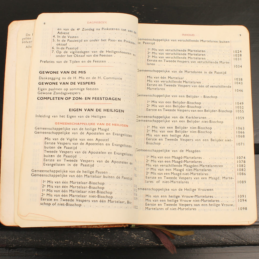 Dagmisboek met Vespers | Leren Katholiek Misboek | Abdij Keizersberg Leuven | ca. 1950-1956