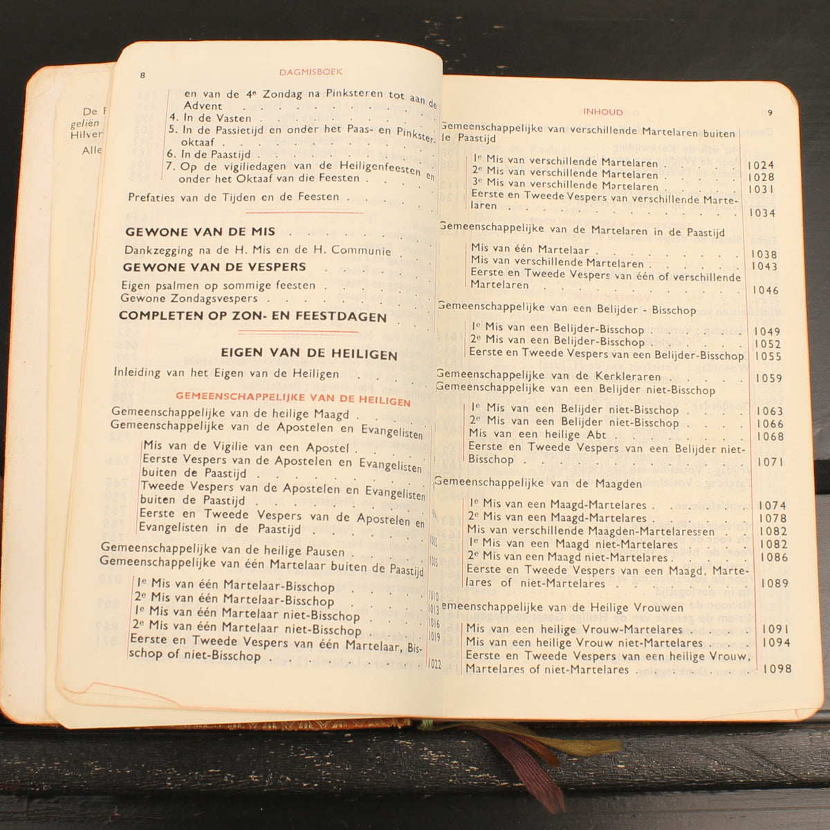 Dagmisboek met Vespers | Leren Katholiek Misboek | Abdij Keizersberg Leuven | ca. 1950-1956