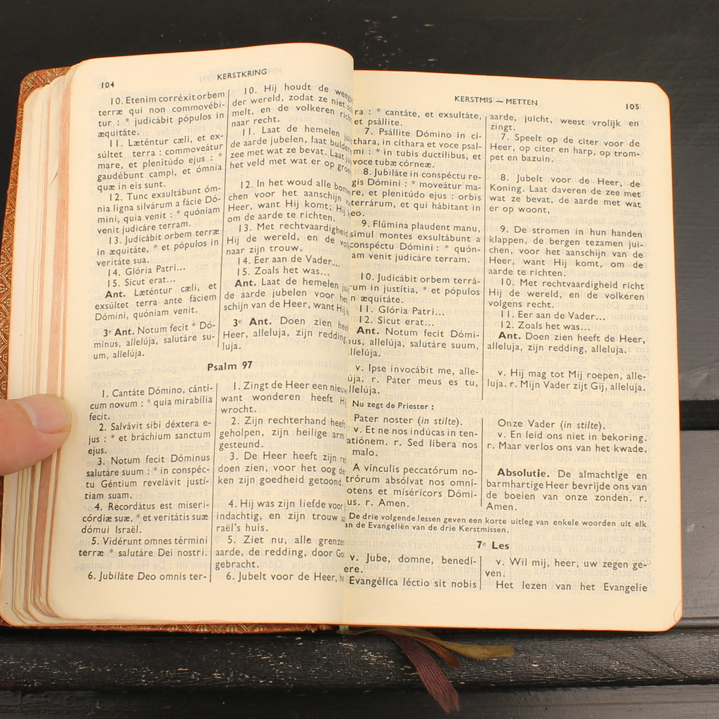 Dagmisboek met Vespers | Leren Katholiek Misboek | Abdij Keizersberg Leuven | ca. 1950-1956