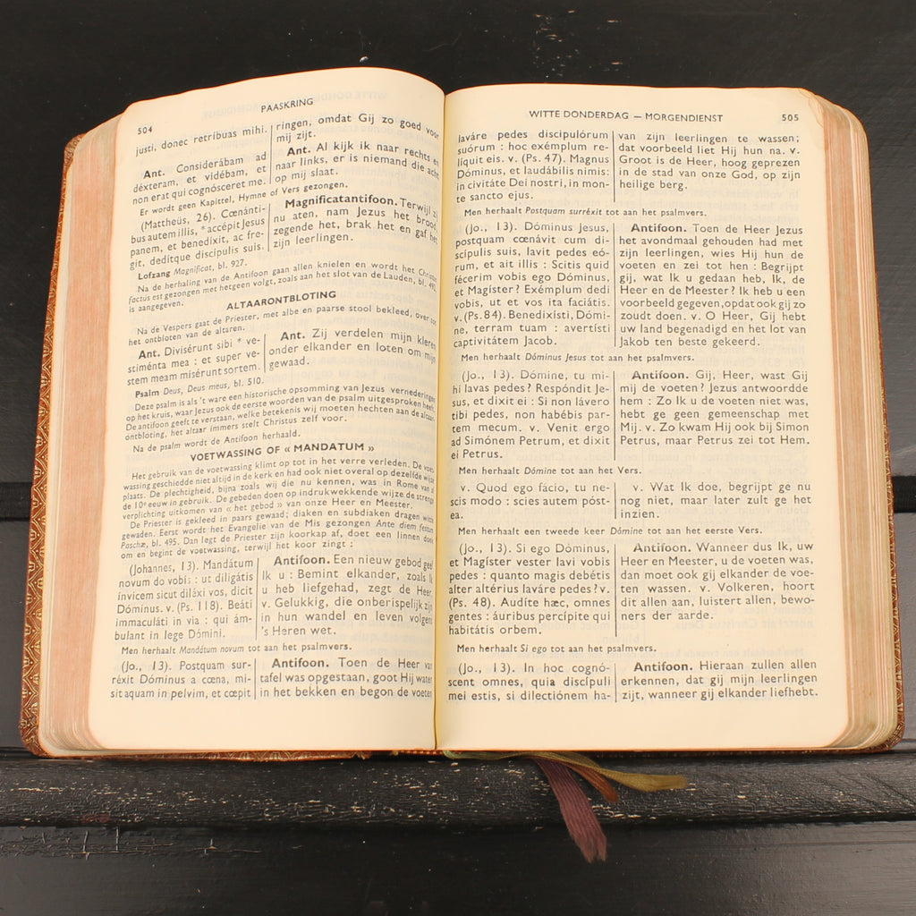 Dagmisboek met Vespers | Leren Katholiek Misboek | Abdij Keizersberg Leuven | ca. 1950-1956