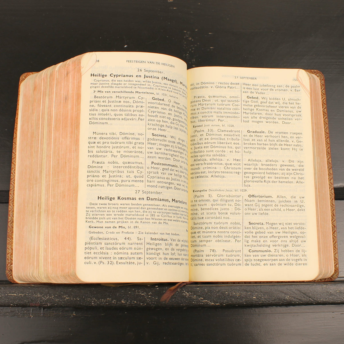 Dagmisboek met Vespers | Leren Katholiek Misboek | Abdij Keizersberg Leuven | ca. 1950-1956