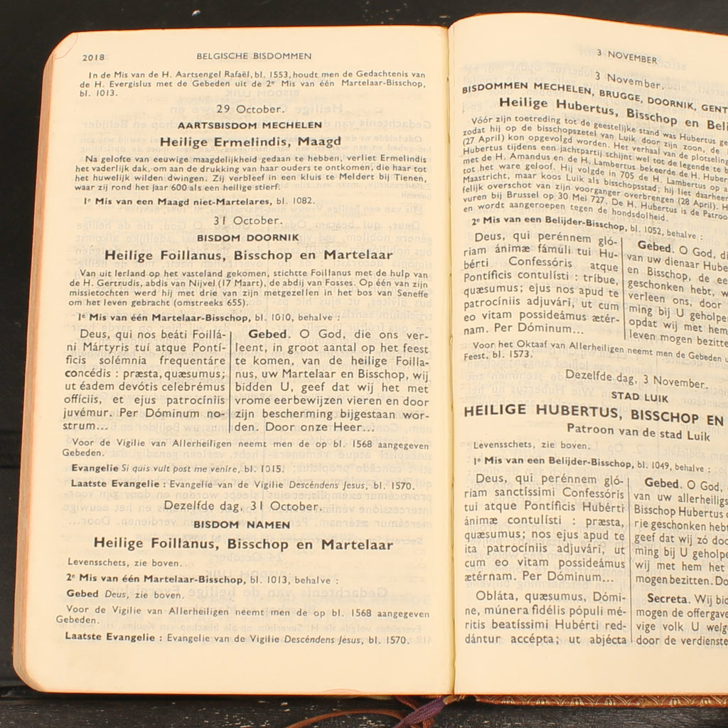Dagmisboek met Vespers | Leren Katholiek Misboek | Abdij Keizersberg Leuven | ca. 1950-1956
