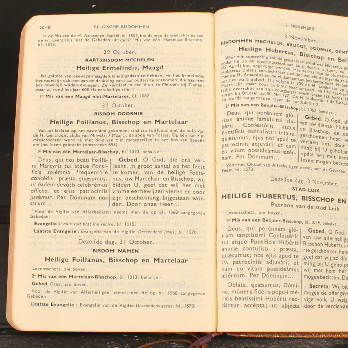 Dagmisboek met Vespers | Leren Katholiek Misboek | Abdij Keizersberg Leuven | ca. 1950-1956