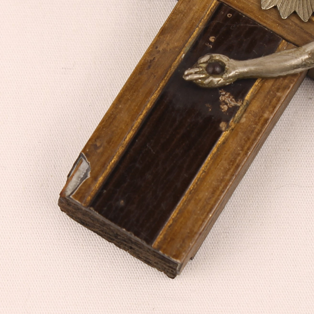 Centraal-Europees Katholiek Crucifix met Metalen Corpus | Houten Wandkruis | ca. 1900