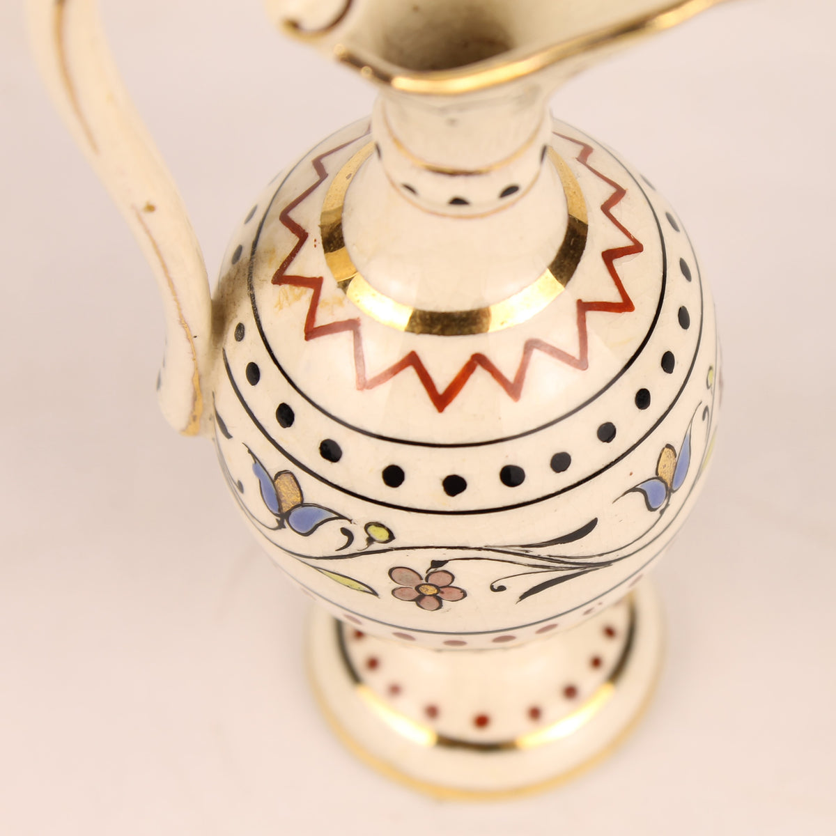 Sierkannetje met Verguld Decor | Handgemaakt Aardewerk | ca. 1955-1975