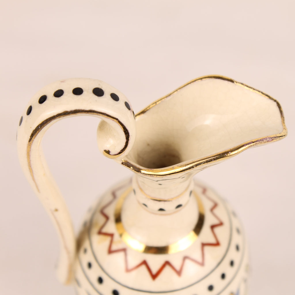 Sierkannetje met Verguld Decor | Handgemaakt Aardewerk | ca. 1955-1975