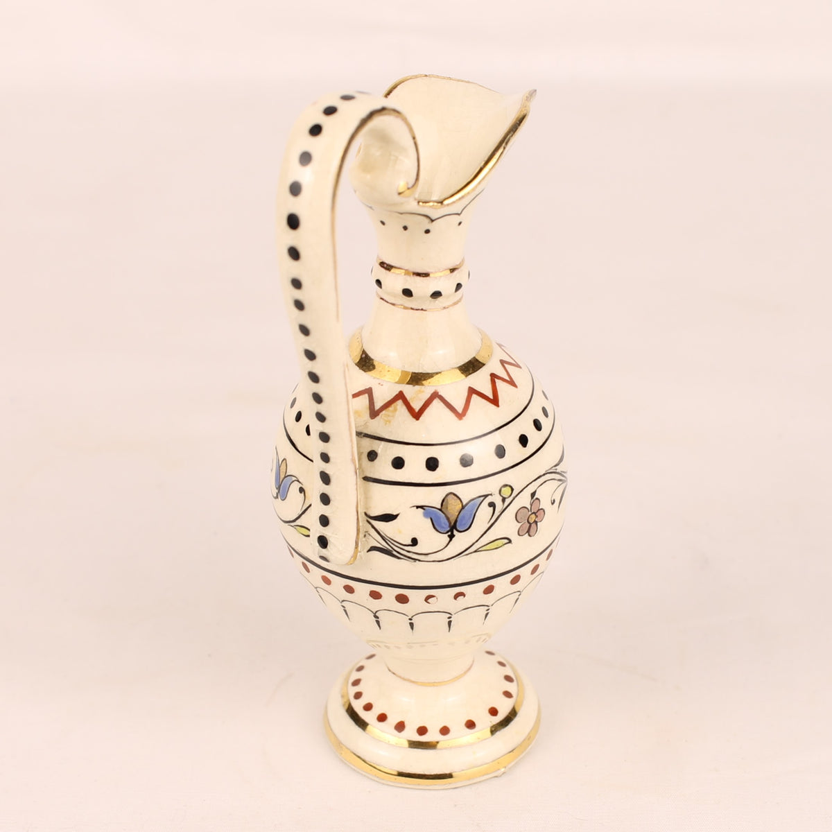 Sierkannetje met Verguld Decor | Handgemaakt Aardewerk | ca. 1955-1975
