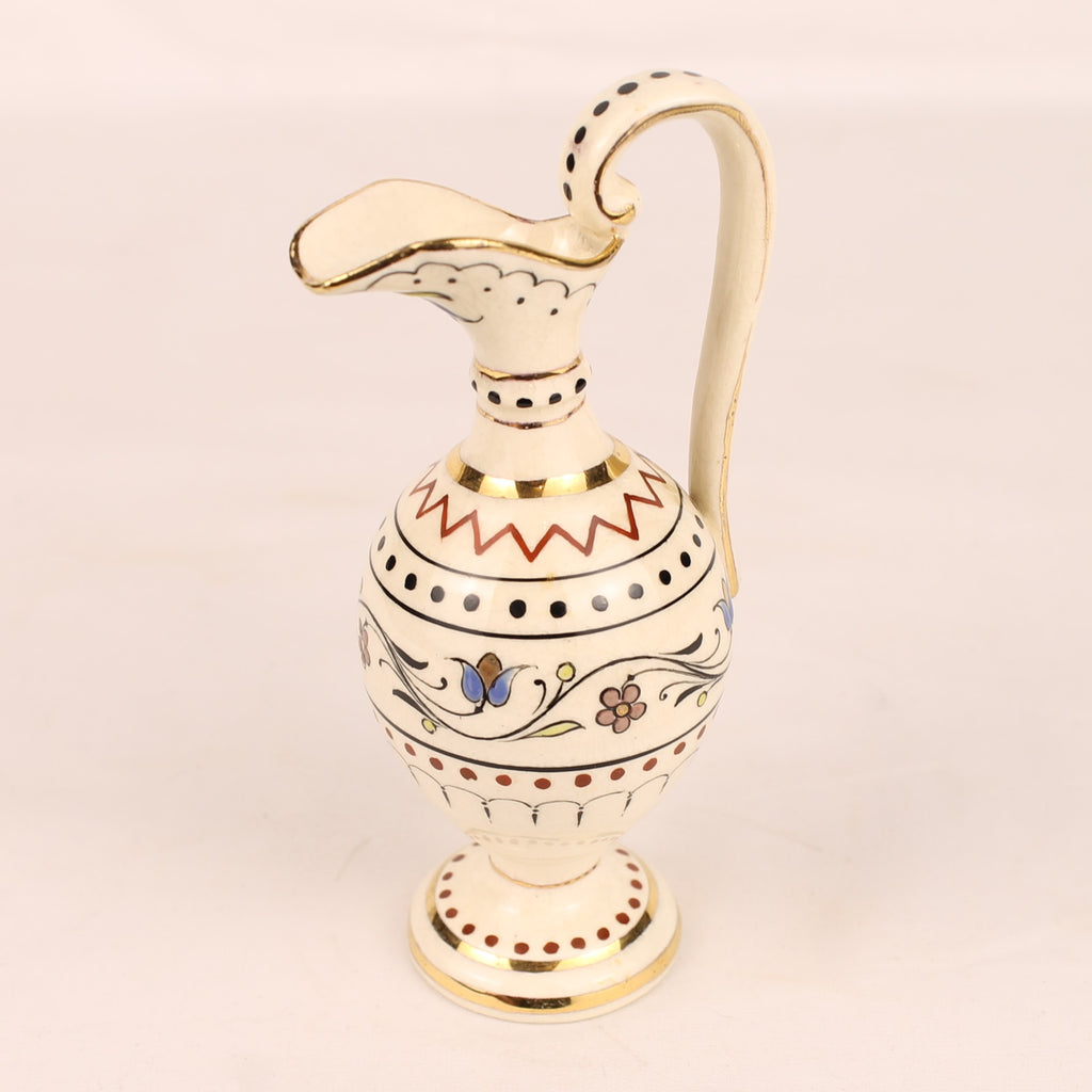 Sierkannetje met Verguld Decor | Handgemaakt Aardewerk | ca. 1955-1975