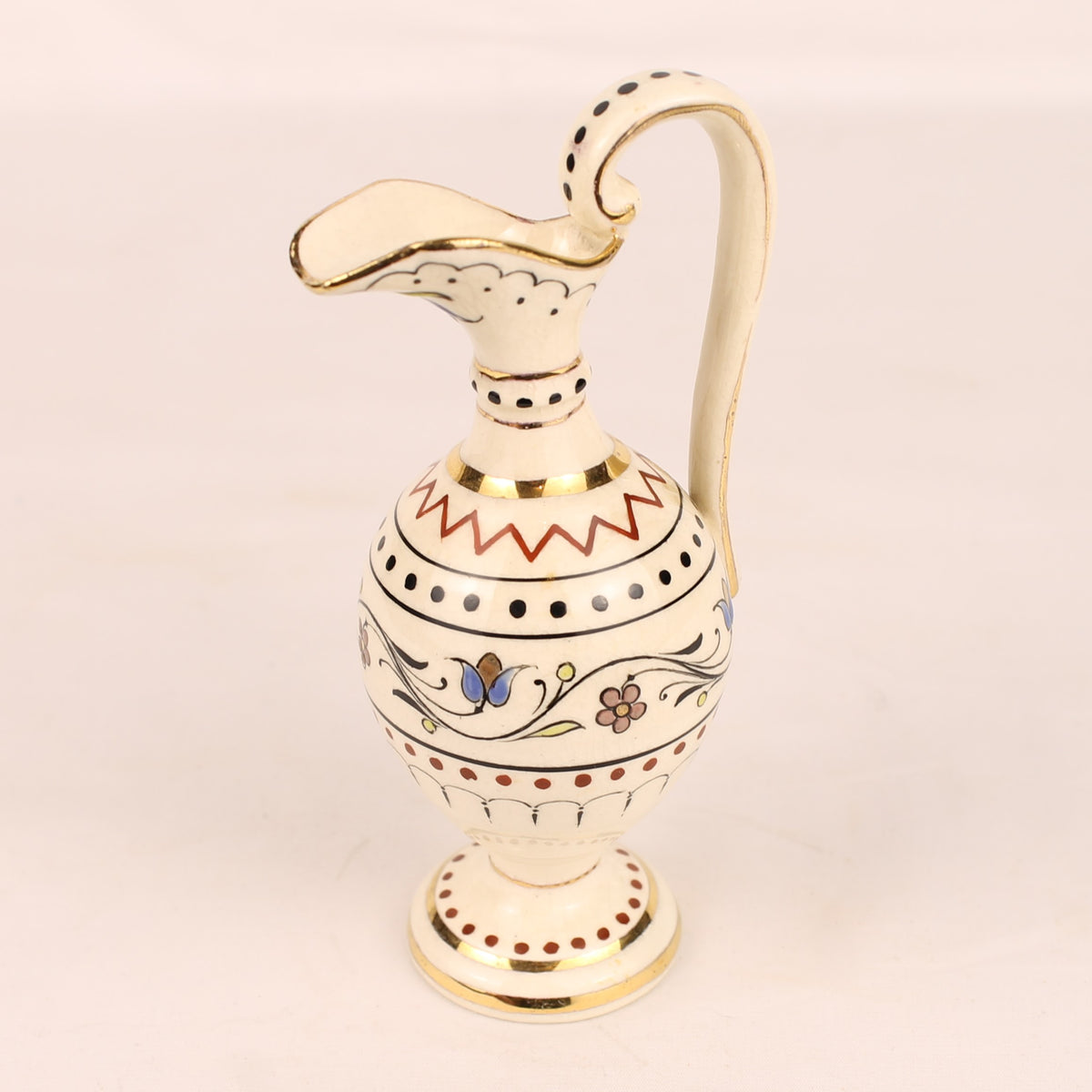 Sierkannetje met Verguld Decor | Handgemaakt Aardewerk | ca. 1955-1975