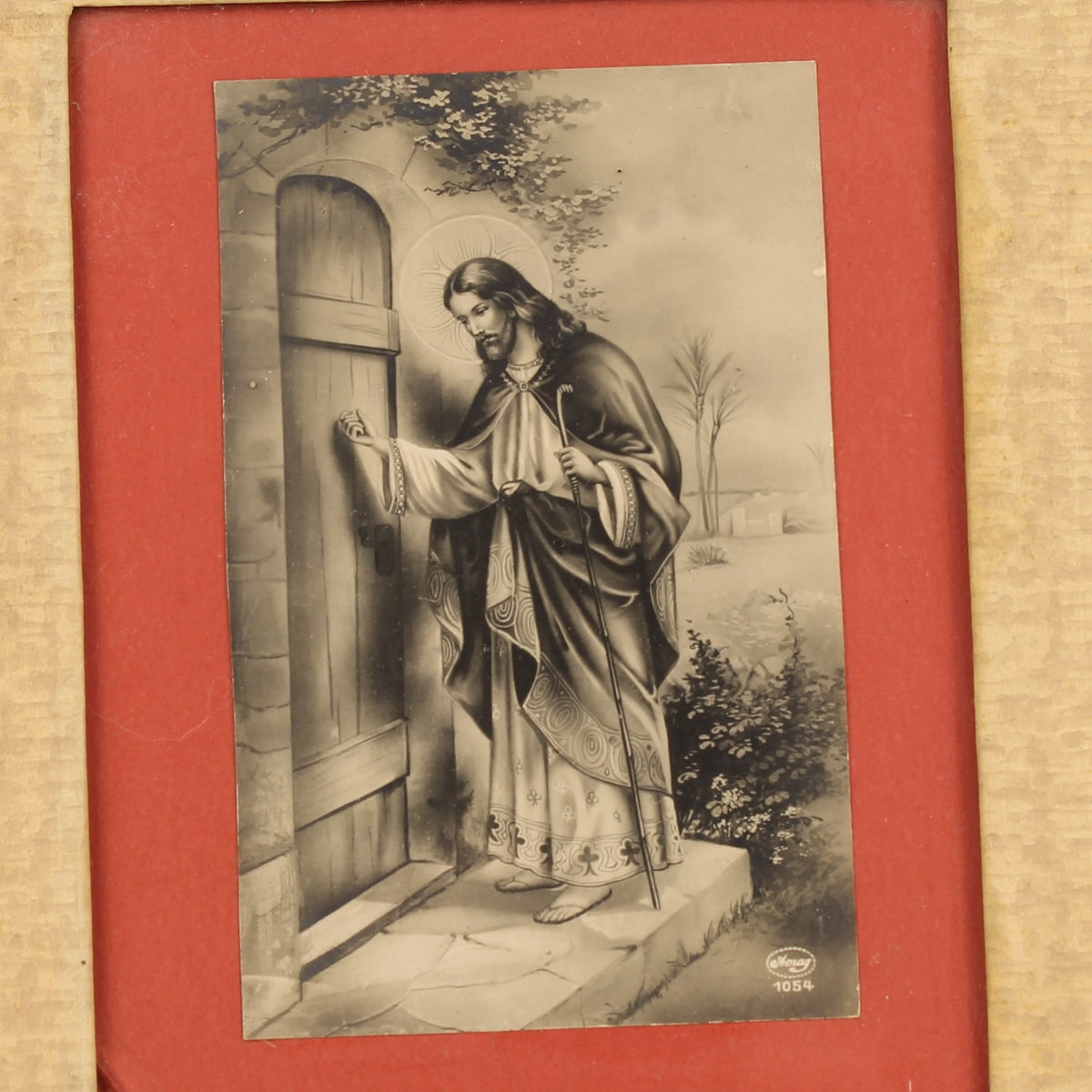 Prent Christus aan de Deur | Albrecht & Meister Berlin | ca. 1920-1940