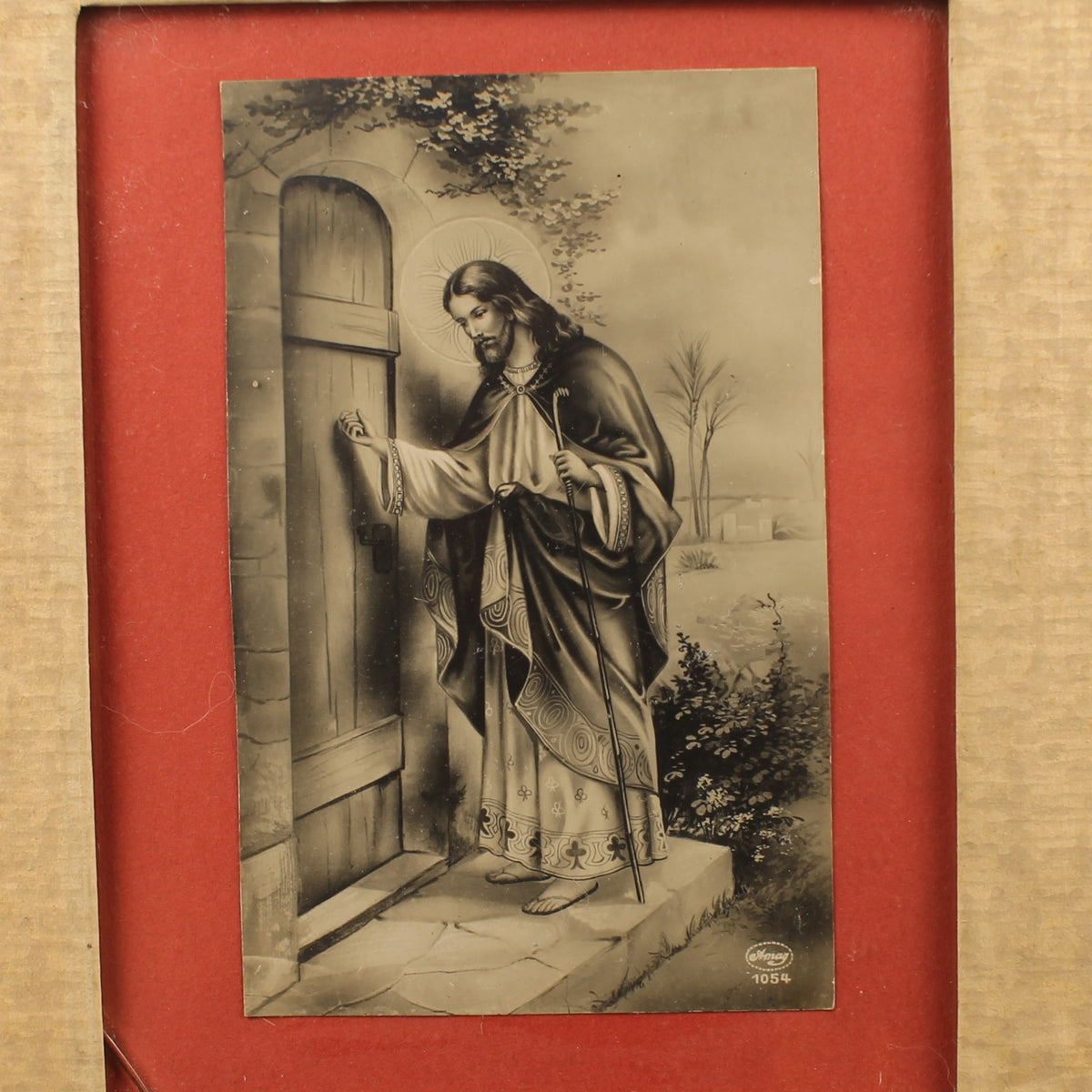 Prent Christus aan de Deur | Albrecht & Meister Berlin | ca. 1920-1940