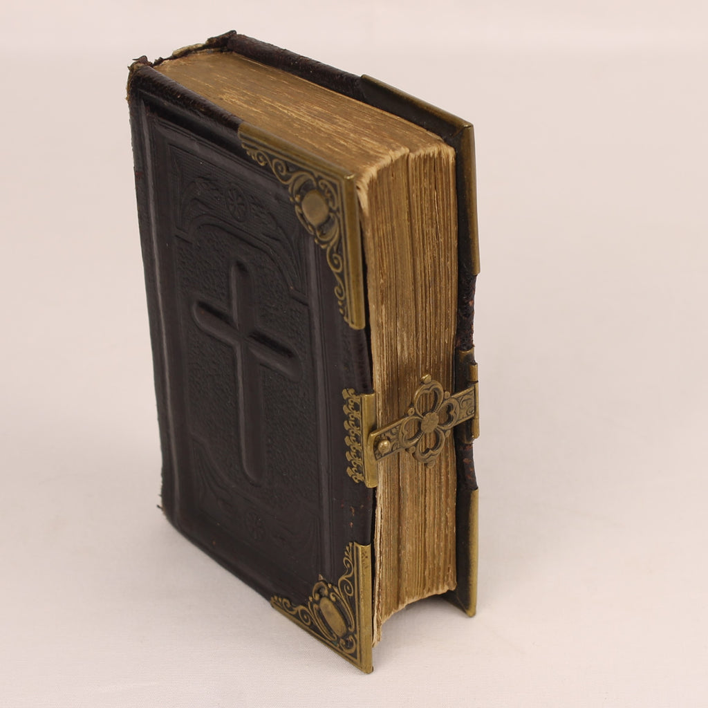 Livro de Orações Paroissien Romain 1890 | Pele, Ferragens e Fecho em Latão | Limoges