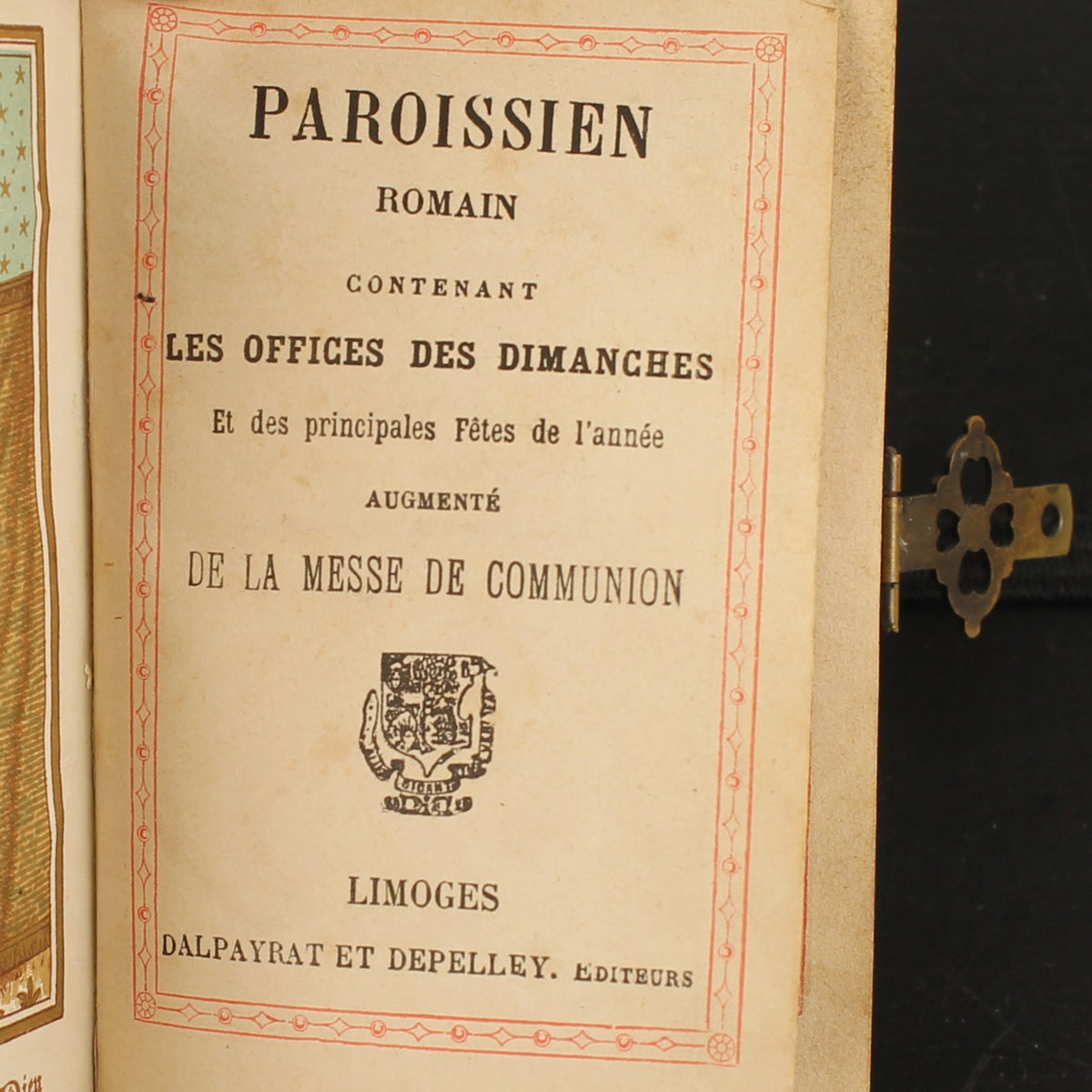 Paroissien Romain Gebedenboek 1890 | Leer, Messing Beslag & Slot | Limoges