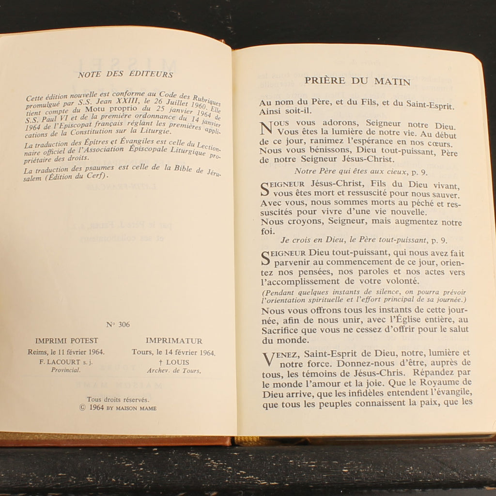 Vespers Missal for the Faithful | Mame 1964 | Latin-French