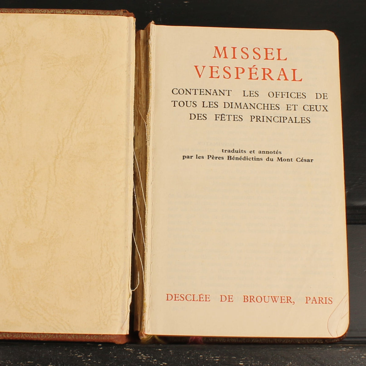 Vesper-Messbuch | Benediktinerabtei Mont-César Löwen | Messbuch 1946