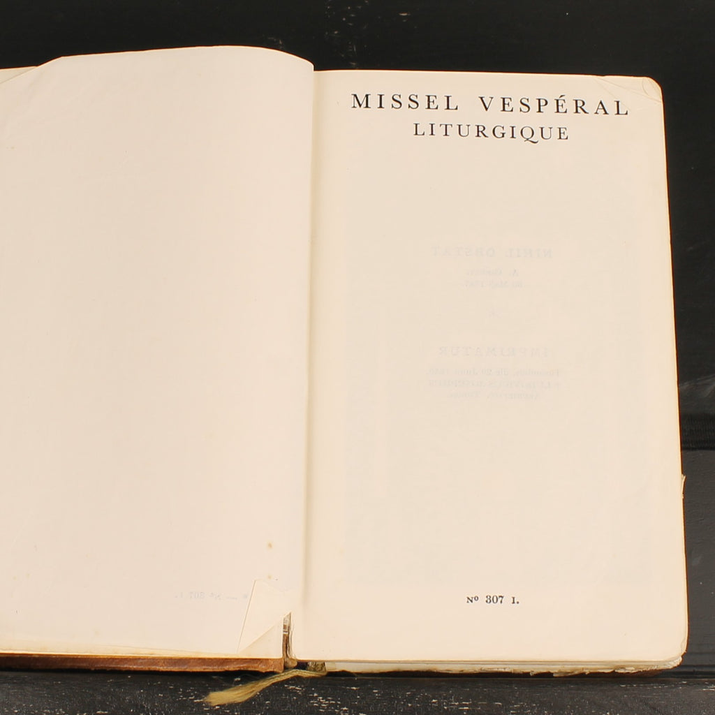 Missal Vesperal Litúrgico N.º 307 I | Maison Mame | Tours c. 1950