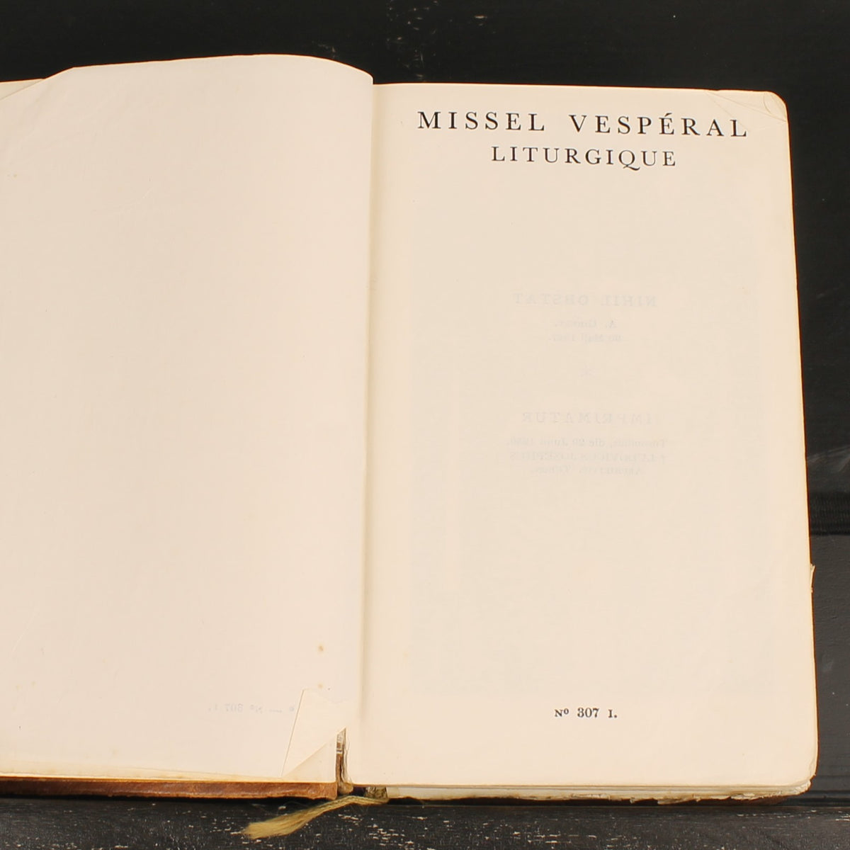 Missal Vesperal Litúrgico N.º 307 I | Maison Mame | Tours c. 1950