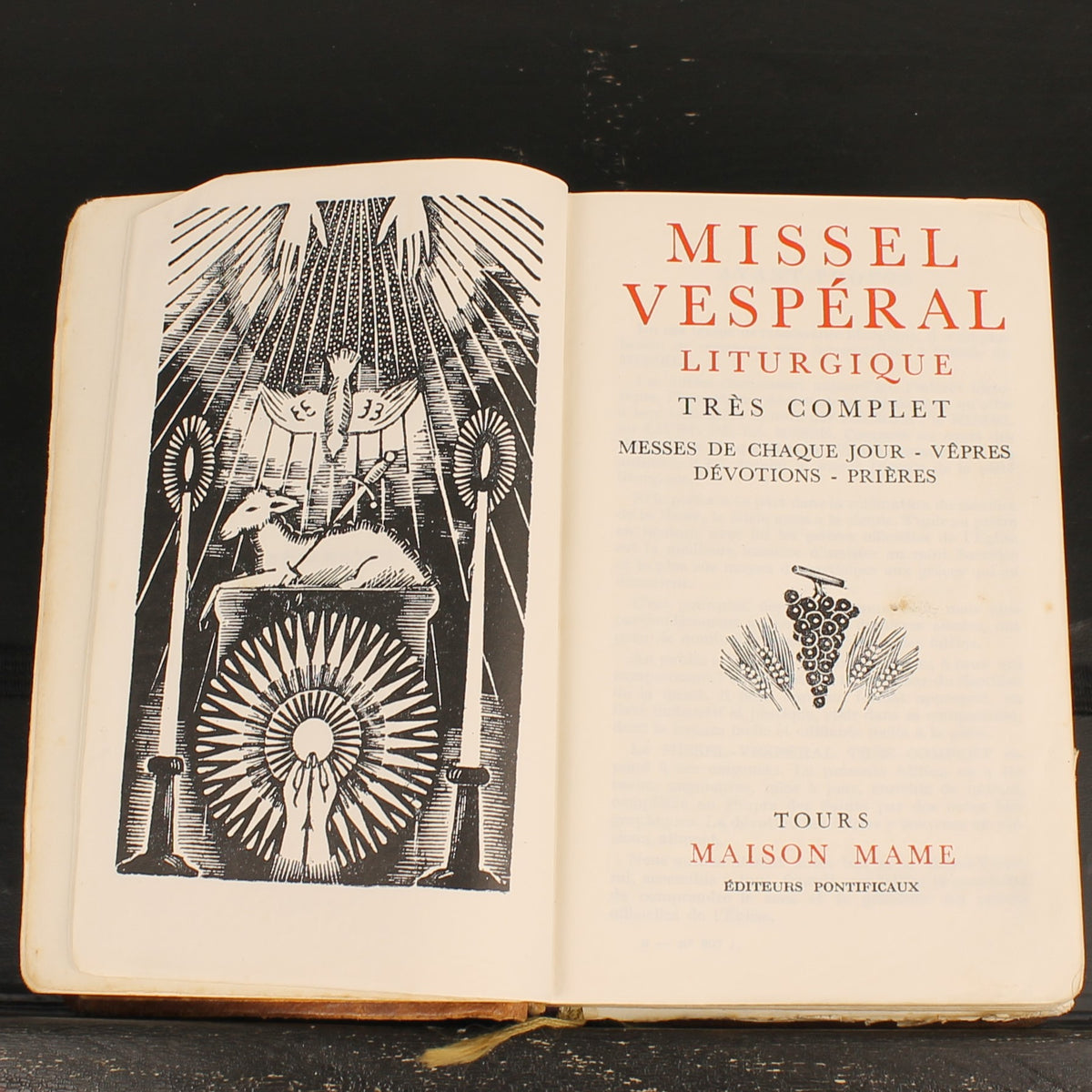 Missel Vespéral Liturgique N° 307 I | Maison Mame | Tours ca. 1950
