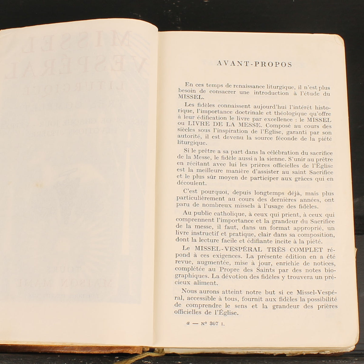 Missal Vesperal Litúrgico N.º 307 I | Maison Mame | Tours c. 1950