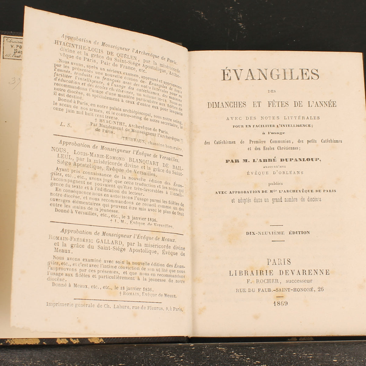Évangéliaire français de l'abbé Dupanloup | Paris 1869 | 19e édition