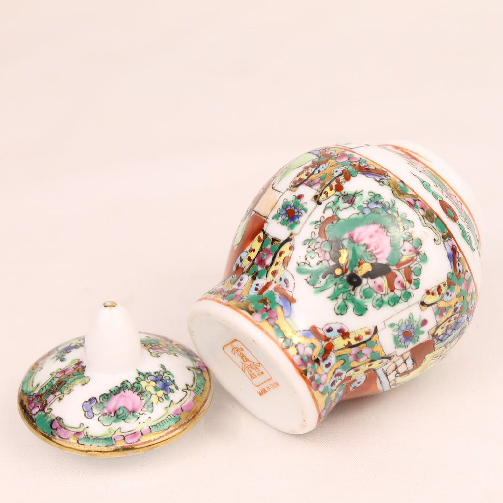 Chinesische Famille-Rose-Deckelvase | Rose-Medallion-Dekor | Vintage 1960-1980
