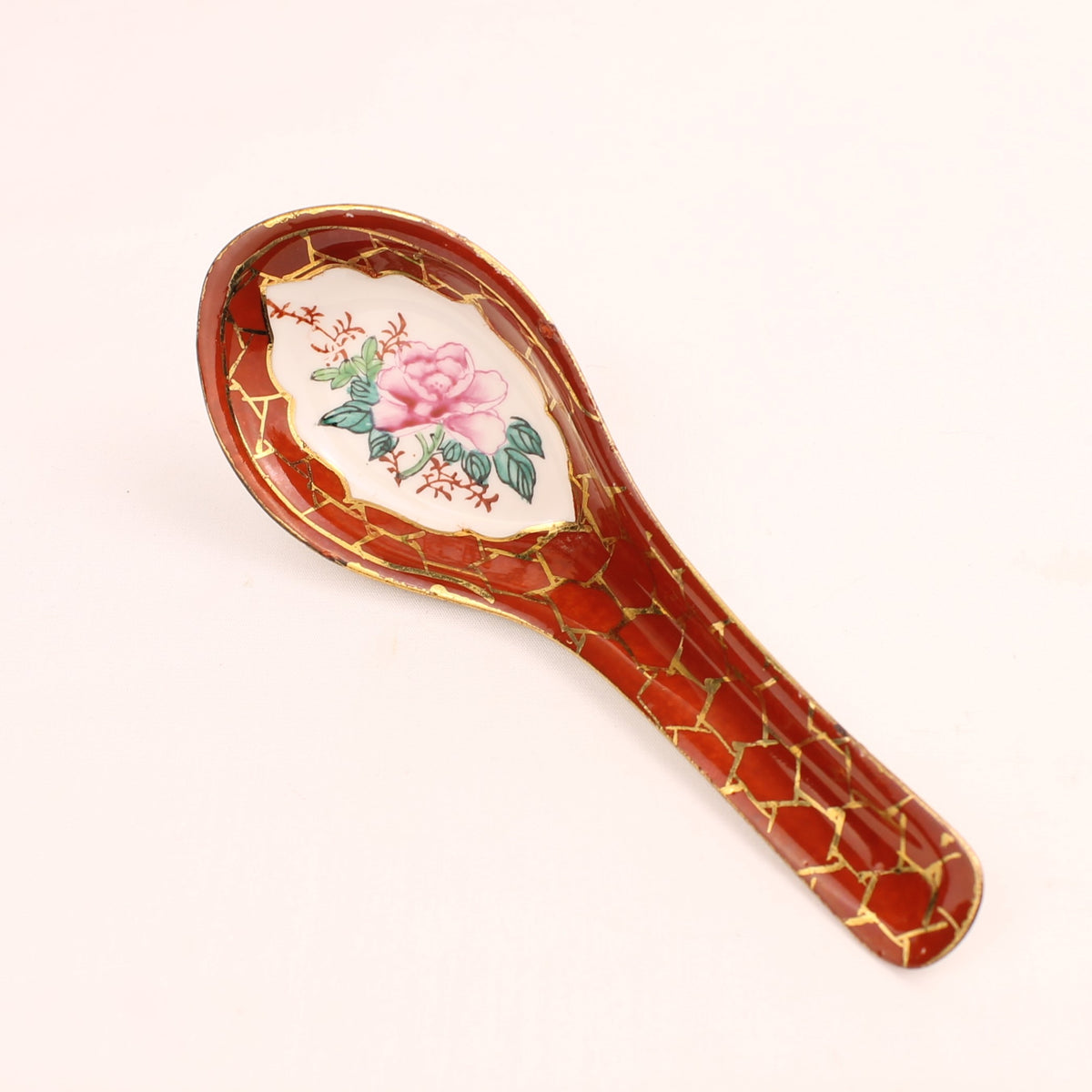 Chinese Porseleinen Lepel | Famille Rose Bloemendecor | Ca. 1950-1980
