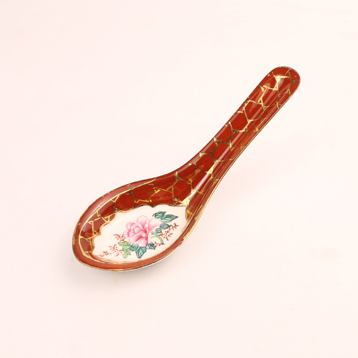 Chinese Porseleinen Lepel | Famille Rose Bloemendecor | Ca. 1950-1980