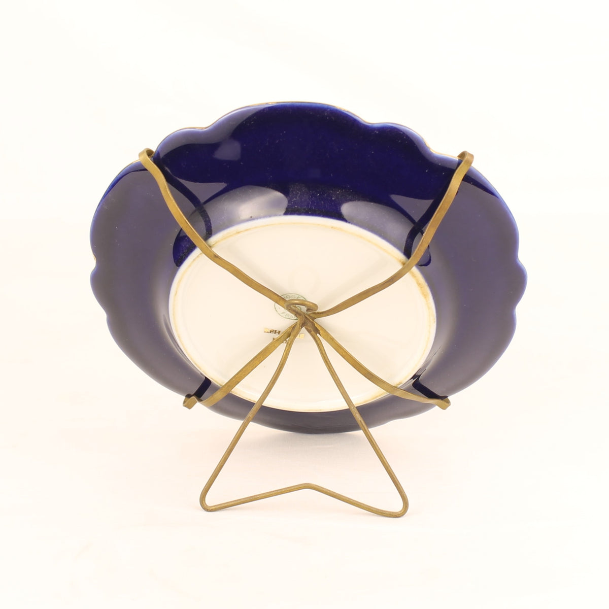 Frans Limoges decoratief bordje - kobaltblauw porselein met klassieke scène