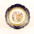 Piattino decorativo francese Limoges - porcellana blu cobalto con scena classica