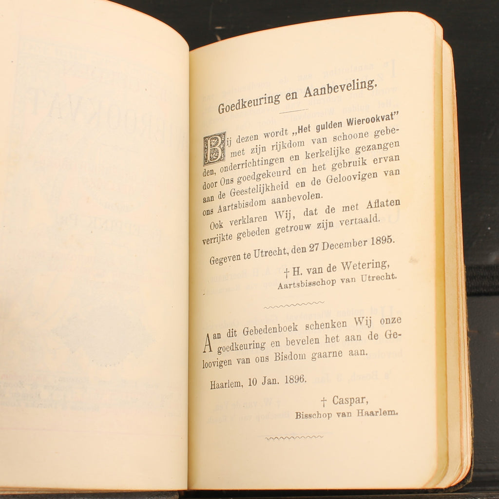 El Incensario de Oro - Fr. Eppink - Libro de oraciones antiguo en cuero 1907
