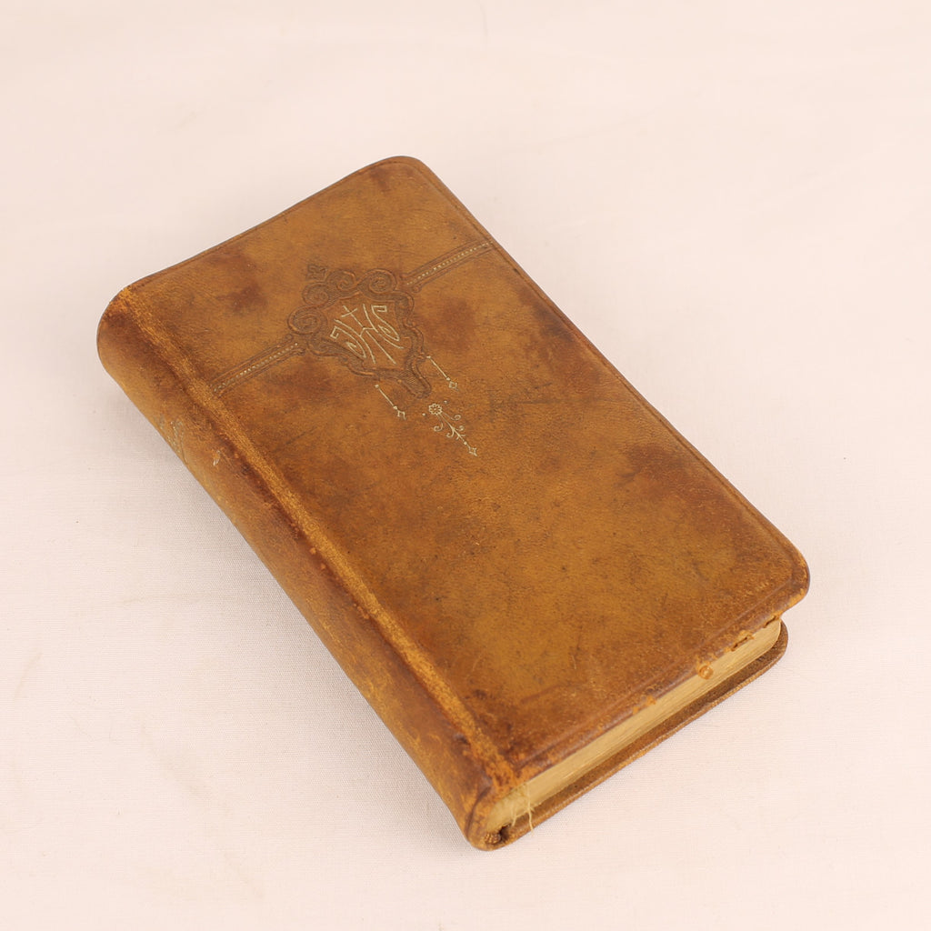 Ave Maria - Livro de Orações Antigo em Pele - Brepols Turnhout 1924