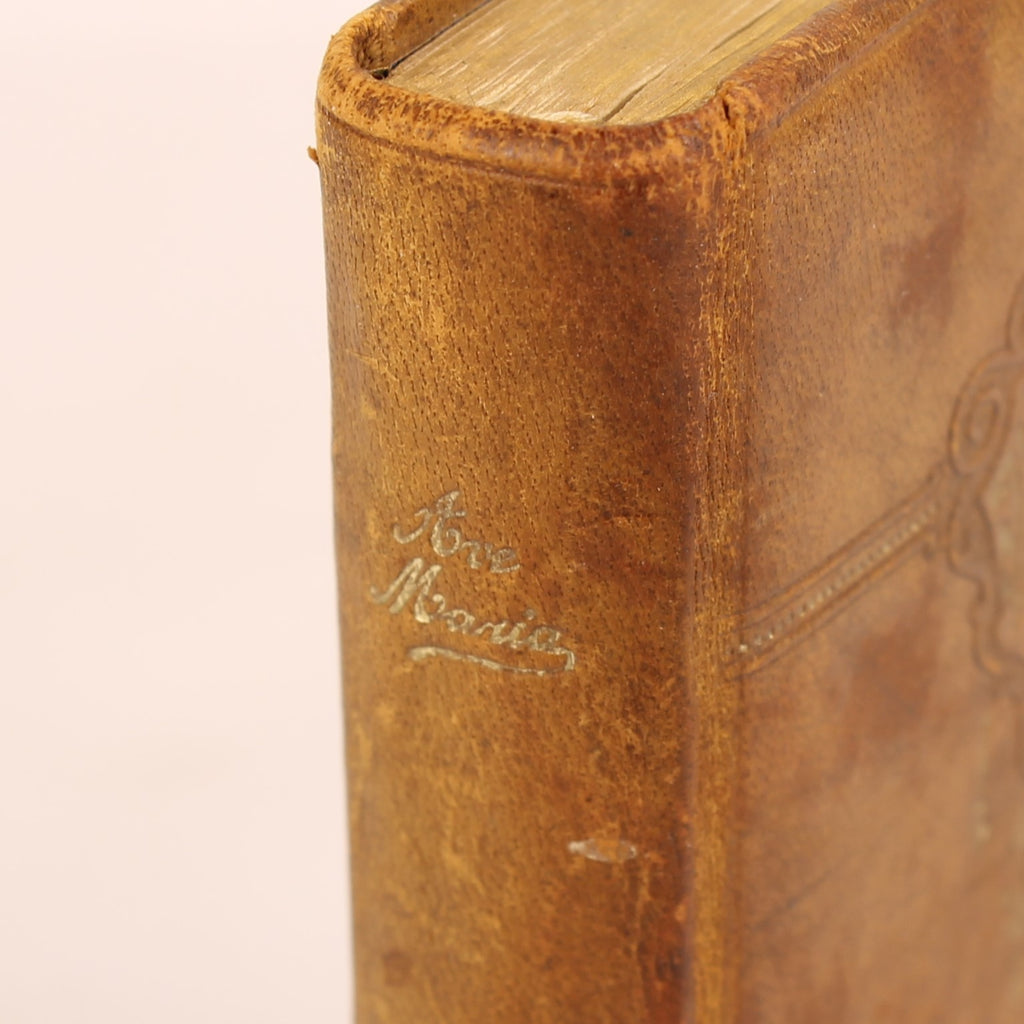 Ave Maria - Livro de Orações Antigo em Pele - Brepols Turnhout 1924
